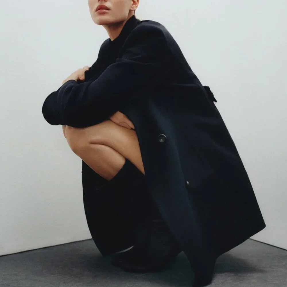 Mango Double-breasted coat Dark Navy Size XL - Picture 5 of 7